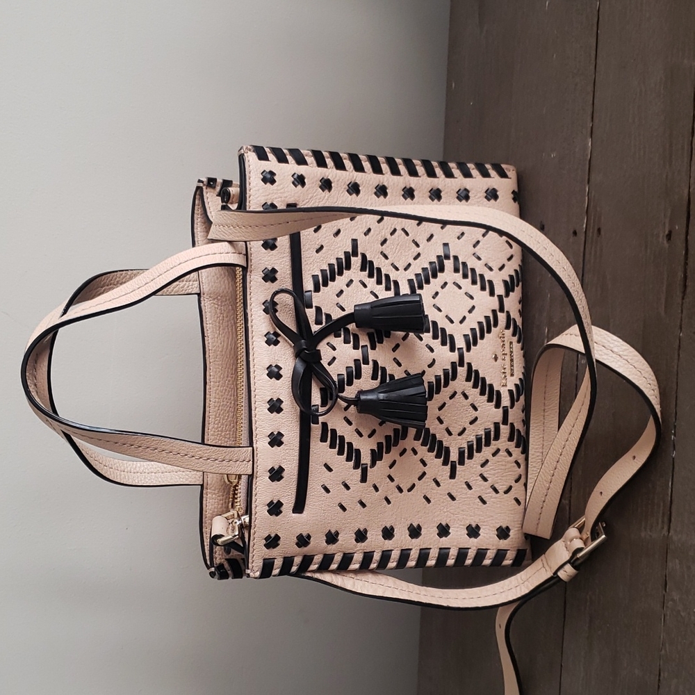 Kate Spade | Hayes Street Woven Small Isobel Leather Handbag Great Used Conditio